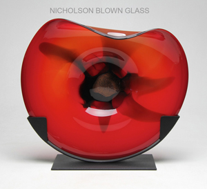 Dichroic Red Cradle Nicholson Blown Glass