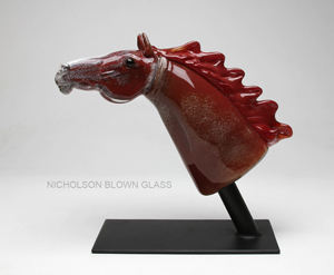 Chestnut Horse Nicholson Blown Glass
