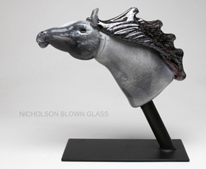 Grey Horse Nicholson Blown Glass