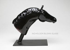 Nicholson Blown Glass Black Horse