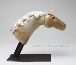 Palomino Horse Nicholson Blown Glass