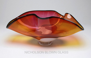 Sunrise Wave Vessel Nicholson Blown Glass