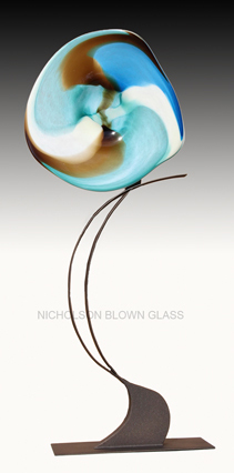 Ocean Aerial Nicholson Blown Glass